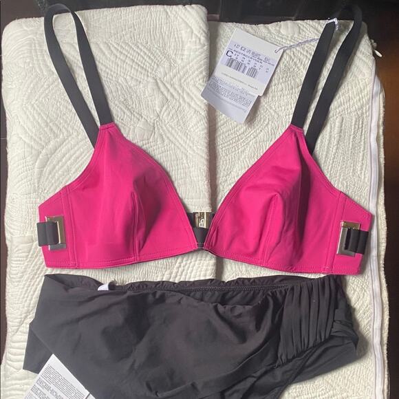 La Perla Bikini Top Large pink Triangle bra bralette style NWT bathing suit top - Picture 6 of 9